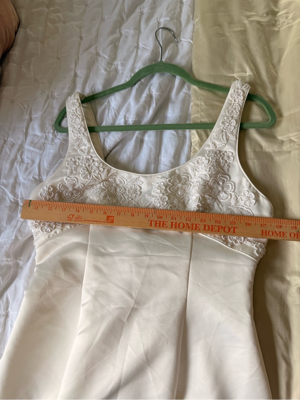 Women's Ivory Beaded Floral Bodice Wedding Dress - Picture 5 of 12